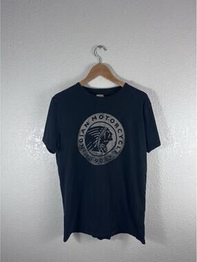 Vintage Indian Motorcycle T Shirt Size Small Black 1901 Logo Graphic Tee Biker